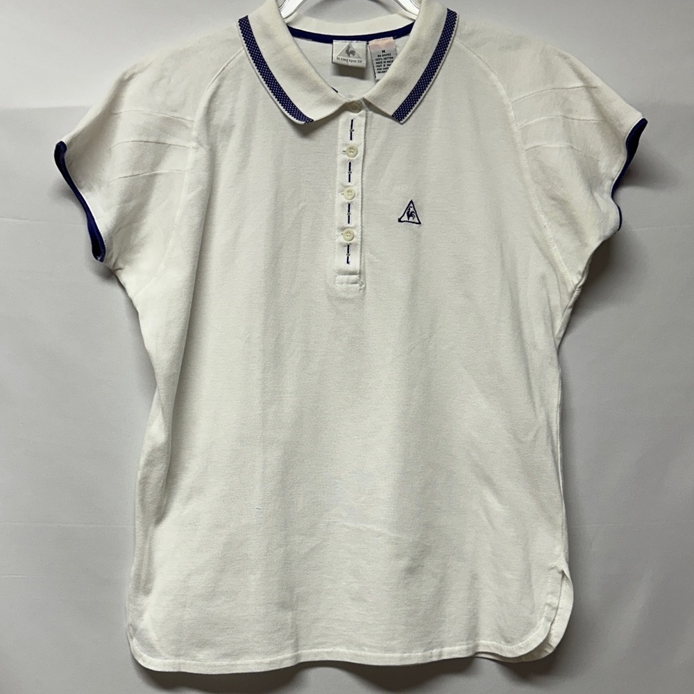 Le Coq Sportif White Polo Size M